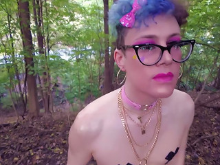 A Transgender Individual Without A Gender Identity Exposed And Lubricated On A Public Trail In The Woods Before Engaging In Anal Sex And Urination